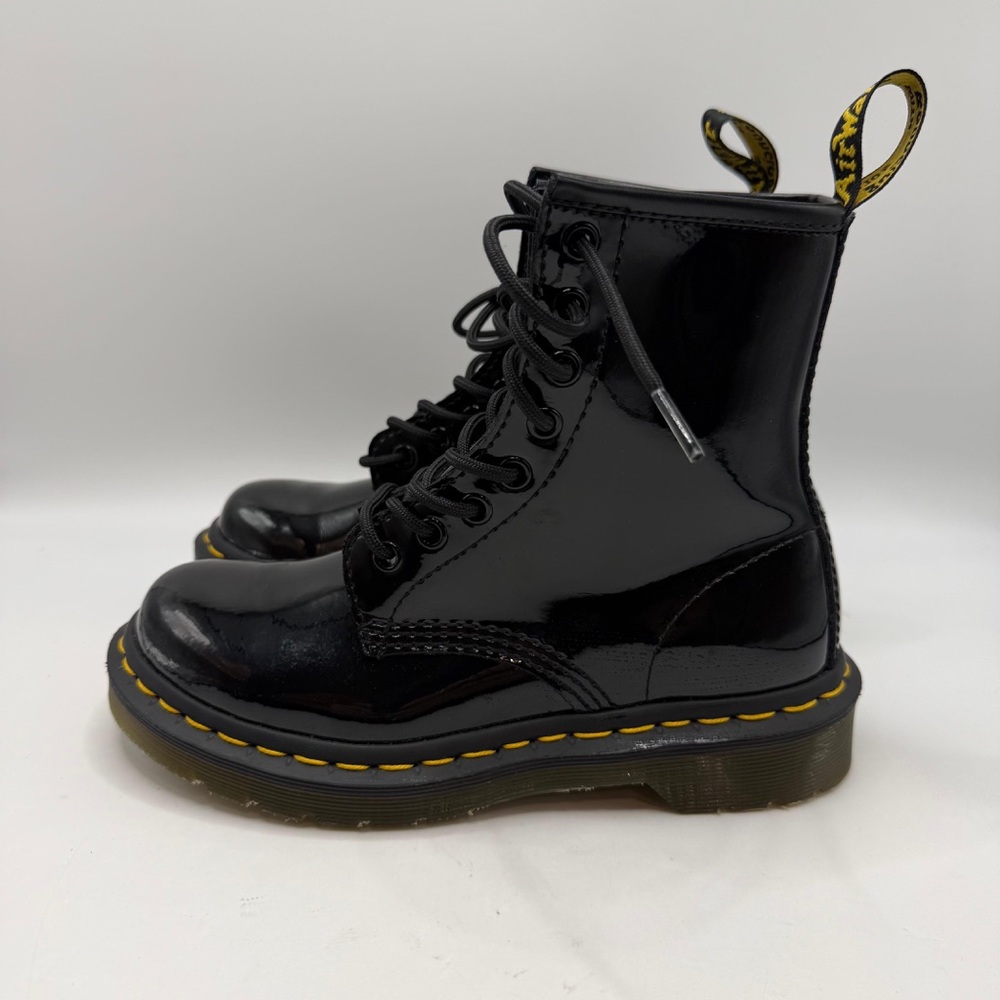 Dr Martens 1460 Patent Leather Black Combat Boots Women’s US5 Lace Up